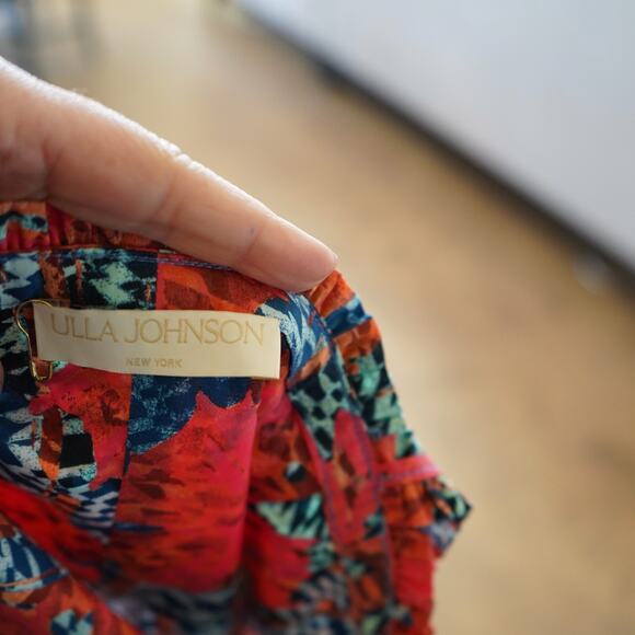 Ulla Johnson Crop Top Womens 12 Multi Alexandra Flamingo Printed Button Detail - Picture 4 of 12